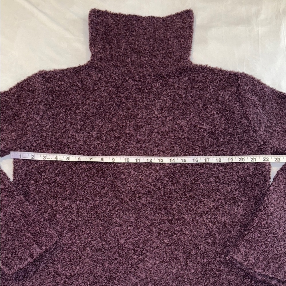 One On One Mohair Blend Sweater Women's Purple Turtleneck - Picture 6 of 8